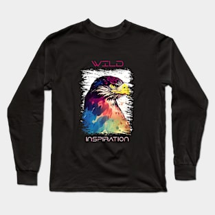 Eagle Bird Wild Nature Animal Colors Art Painting Long Sleeve T-Shirt